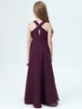 A-Line/Princess Halter Floor-Length Chiffon Junior Bridesmaid Dresses
