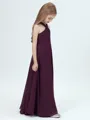A-Line/Princess Halter Floor-Length Chiffon Junior Bridesmaid Dresses