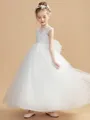 Ball Gown Scoop Ankle-Length Tulle Junior Bridesmaid Dresses With Belt/Sash