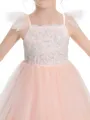 Ball Gown Straps Ankle-Length Tulle Junior Bridesmaid Dresses
