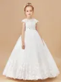 Ball Gown Scoop Ankle-Length Tulle Junior Bridesmaid Dresses With Belt/Sash