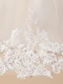 Ball Gown Scoop Sweep/Brush Train Tulle Junior Bridesmaid Dresses With Appliques Lace
