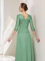 A-Line/Princess V-neck Floor-Length Chiffon Mother of the Bride Dresses With Lace