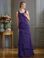 Sheath/Column Scoop Floor-Length Chiffon Mother of the Bride Dresses With Ruffles