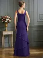 Sheath/Column Scoop Floor-Length Chiffon Mother of the Bride Dresses With Ruffles