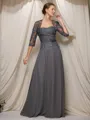 A-Line/Princess Sweetheart Floor-Length Chiffon Mother of the Bride Dresses With Appliques Lace