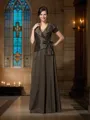 A-Line/Princess V-neck Floor-Length Taffeta Mother of the Bride Dresses With Bow