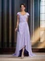 A-Line/Princess Straps Asymmetrical Chiffon Mother of the Bride Dresses With Beading