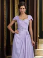A-Line/Princess Straps Asymmetrical Chiffon Mother of the Bride Dresses With Beading
