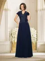 A-Line/Princess V-neck Floor-Length Chiffon Mother of the Bride Dresses With Beading
