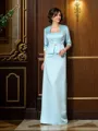 Sheath/Column Strapless Floor-Length Satin Mother of the Bride Dresses
