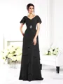 Sheath/Column V-neck Floor-Length Chiffon Mother of the Bride Dresses