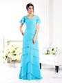 Sheath/Column V-neck Floor-Length Chiffon Mother of the Bride Dresses