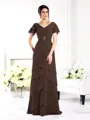 Sheath/Column V-neck Floor-Length Chiffon Mother of the Bride Dresses