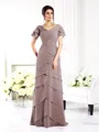 Sheath/Column V-neck Floor-Length Chiffon Mother of the Bride Dresses