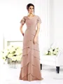 Sheath/Column V-neck Floor-Length Chiffon Mother of the Bride Dresses
