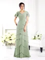 Sheath/Column V-neck Floor-Length Chiffon Mother of the Bride Dresses