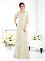 Sheath/Column V-neck Floor-Length Chiffon Mother of the Bride Dresses