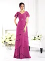Sheath/Column V-neck Floor-Length Chiffon Mother of the Bride Dresses