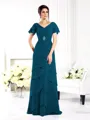 Sheath/Column V-neck Floor-Length Chiffon Mother of the Bride Dresses