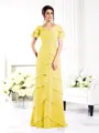 Sheath/Column V-neck Floor-Length Chiffon Mother of the Bride Dresses