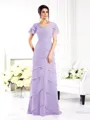 Sheath/Column V-neck Floor-Length Chiffon Mother of the Bride Dresses