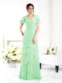 Sheath/Column V-neck Floor-Length Chiffon Mother of the Bride Dresses