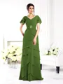 Sheath/Column V-neck Floor-Length Chiffon Mother of the Bride Dresses