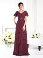 Sheath/Column V-neck Floor-Length Chiffon Mother of the Bride Dresses