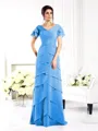 Sheath/Column V-neck Floor-Length Chiffon Mother of the Bride Dresses