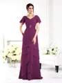Sheath/Column V-neck Floor-Length Chiffon Mother of the Bride Dresses