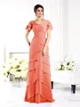 Sheath/Column V-neck Floor-Length Chiffon Mother of the Bride Dresses