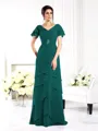 Sheath/Column V-neck Floor-Length Chiffon Mother of the Bride Dresses