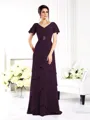 Sheath/Column V-neck Floor-Length Chiffon Mother of the Bride Dresses