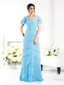 Sheath/Column V-neck Floor-Length Chiffon Mother of the Bride Dresses