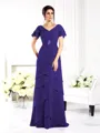 Sheath/Column V-neck Floor-Length Chiffon Mother of the Bride Dresses