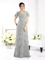 Sheath/Column V-neck Floor-Length Chiffon Mother of the Bride Dresses