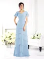 Sheath/Column V-neck Floor-Length Chiffon Mother of the Bride Dresses