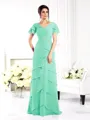 Sheath/Column V-neck Floor-Length Chiffon Mother of the Bride Dresses