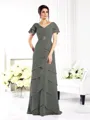 Sheath/Column V-neck Floor-Length Chiffon Mother of the Bride Dresses