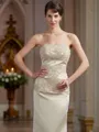 Trumpet/Mermaid Strapless Sweep Train Satin Mother of the Bride Dresses With Appliques Lace