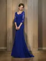 Trumpet/Mermaid Sweetheart Sweep Train Chiffon Mother of the Bride Dresses With Ruffles
