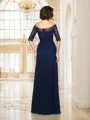A-Line/Princess Off-the-Shoulder Floor-Length Chiffon Mother of the Bride Dresses With Beading