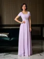 A-Line/Princess Square Floor-Length Chiffon Mother of the Bride Dresses With Beading