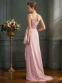 Sheath/Column Straps Sweep Train Silk Like Satin Mother of the Bride Dresses