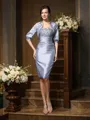 Sheath/Column Sweetheart Knee-Length Taffeta Mother of the Bride Dresses