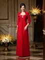 A-Line/Princess Spaghetti Straps Floor-Length Chiffon Mother of the Bride Dresses With Beading