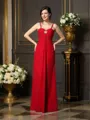 A-Line/Princess Spaghetti Straps Floor-Length Chiffon Mother of the Bride Dresses With Beading