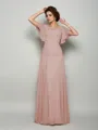 A-Line/Princess Square Floor-Length Chiffon Mother of the Bride Dresses With Beading