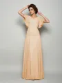 A-Line/Princess Square Floor-Length Chiffon Mother of the Bride Dresses With Beading